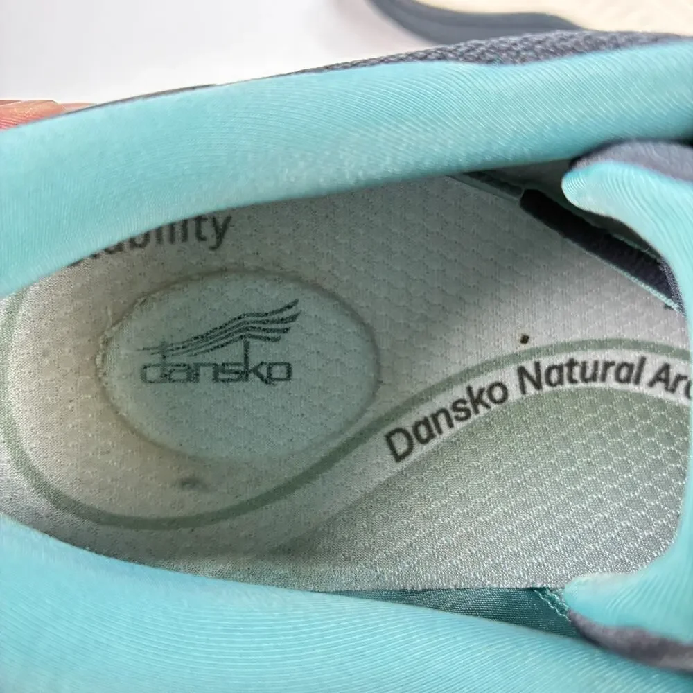 Dansko Pace Teal Black Lace Up Walking Shoes 4205757500 Womens Size US 7.5 EU 38